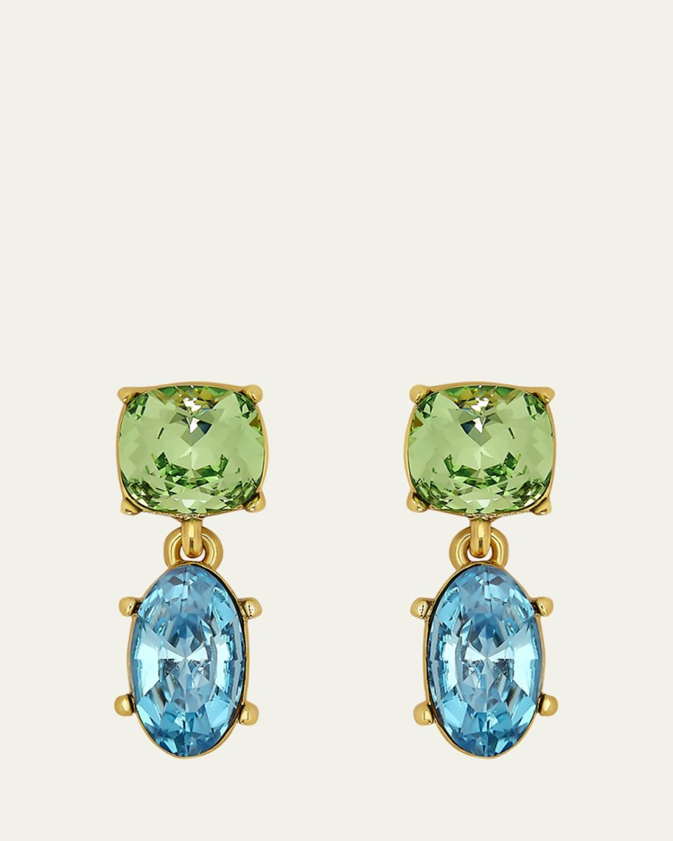 Crystal Two-Drop Earrings